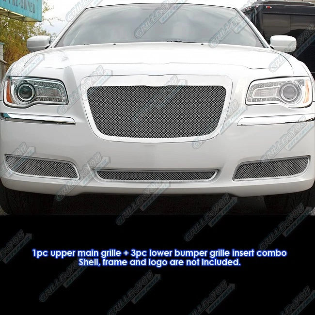 Stainless Steel Mesh Grill Combo for Chrysler 300/300C (2011–2013)