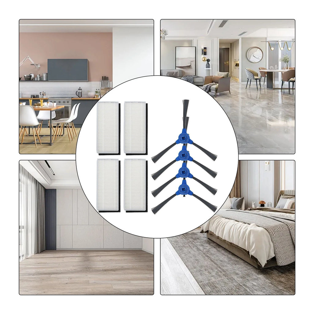 Set of 8 Side Brushes Filters for Robot Vacuum Cleaner
