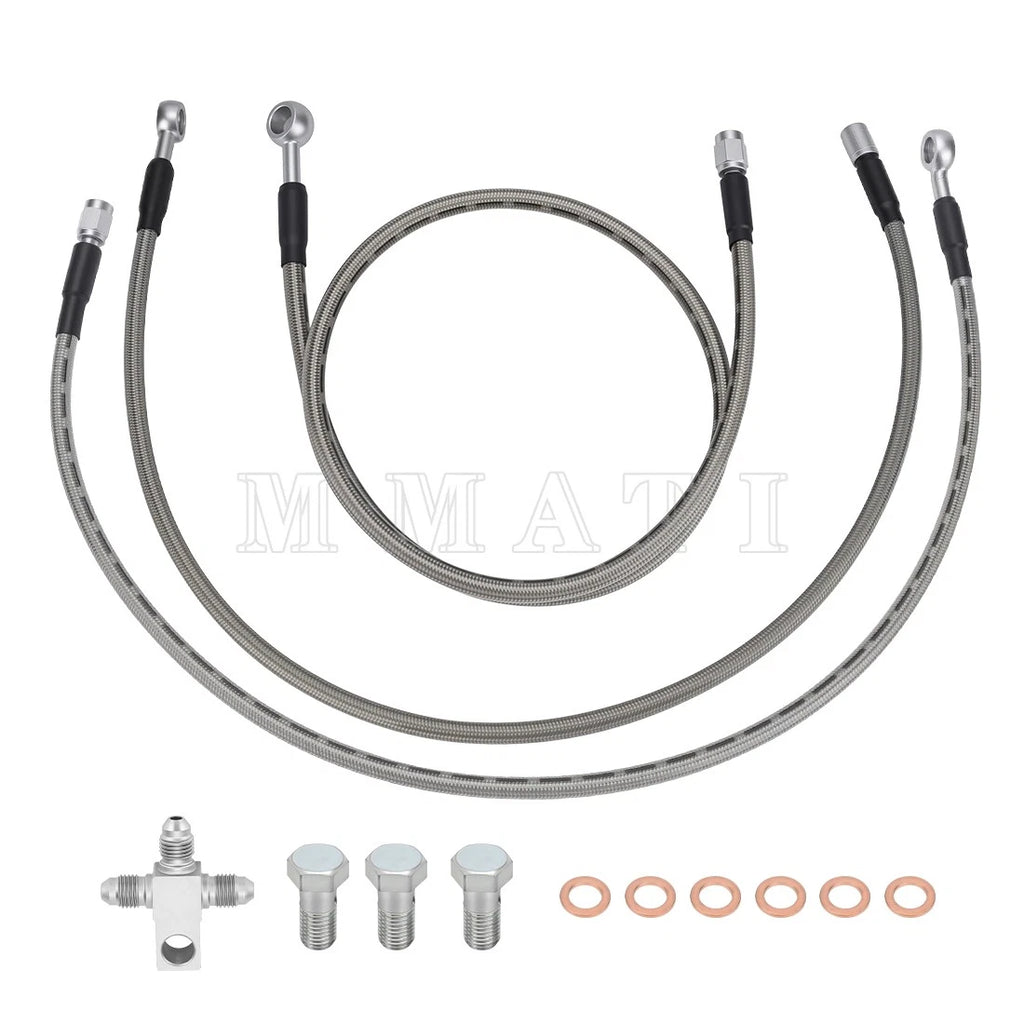 3X Front Brake Lines Kit for Arctic Cat ATV 400 DVX (2004) #3406-044 #3406-117