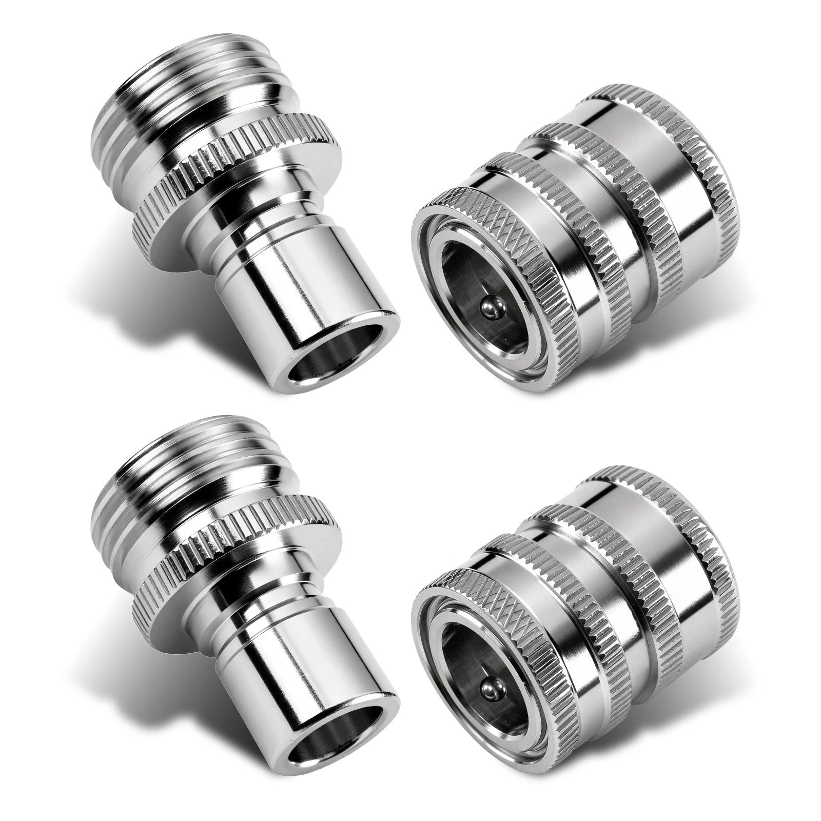 Set of 4 Stainless Steel Pressure Washer Hose Adapters for Garden Hose