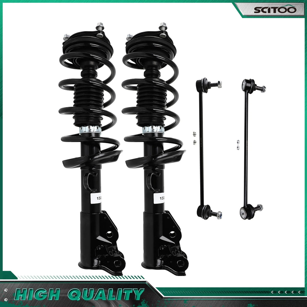 Set of 4 Front Complete Struts & Sway Bar End Link Kits for Honda Civic (2013–2015)