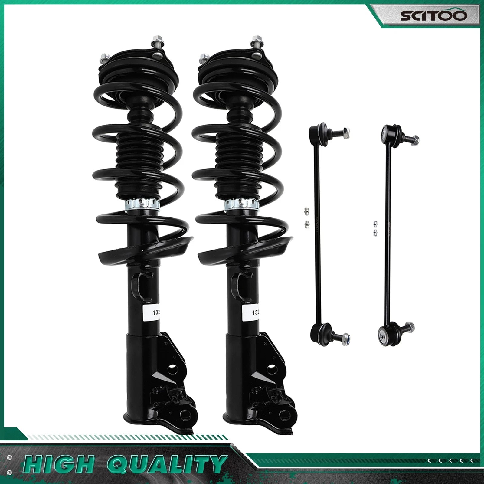 Set of 4 Front Complete Struts & Sway Bar End Link Kits for Honda Civic (2013–2015)