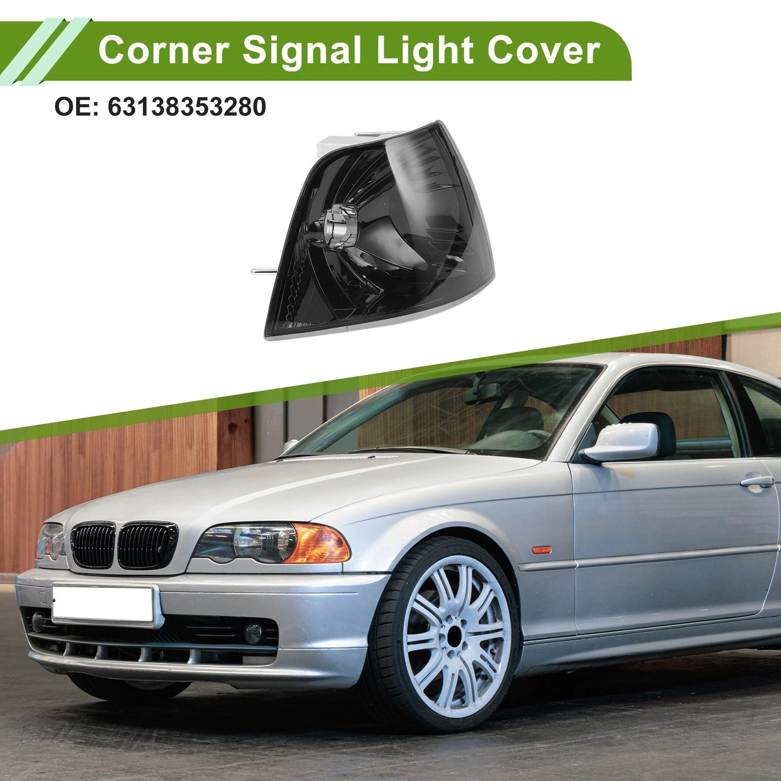 1 Pc Right Corner Signal Light Cover for BMW 3-Series (1992–1998) No. 63138353280