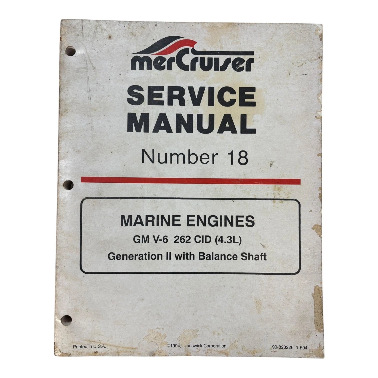 Service Manual #18 for MerCruiser GM V6 262 CID Gen 2 (1990–1995)