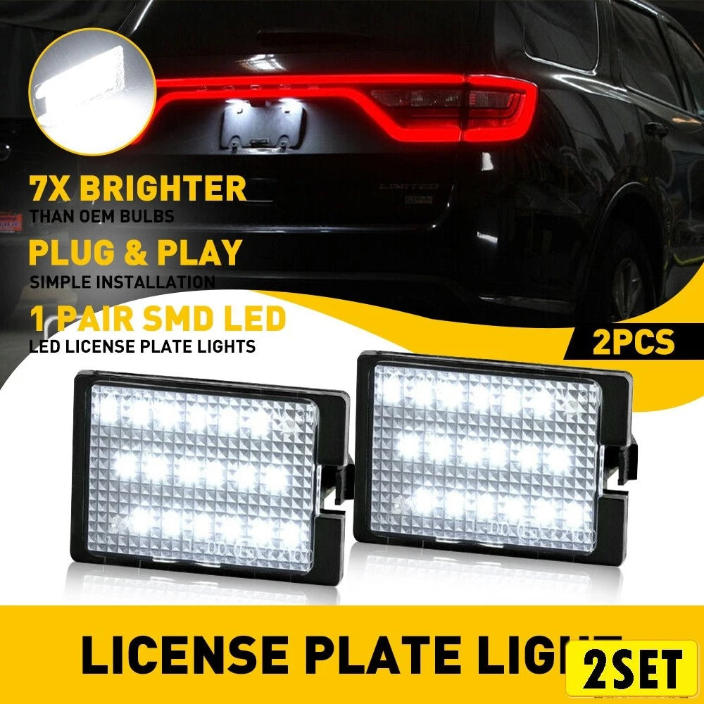 Set of 2 LED License Plate Light Lamps for Dodge Durango (2014–2021)