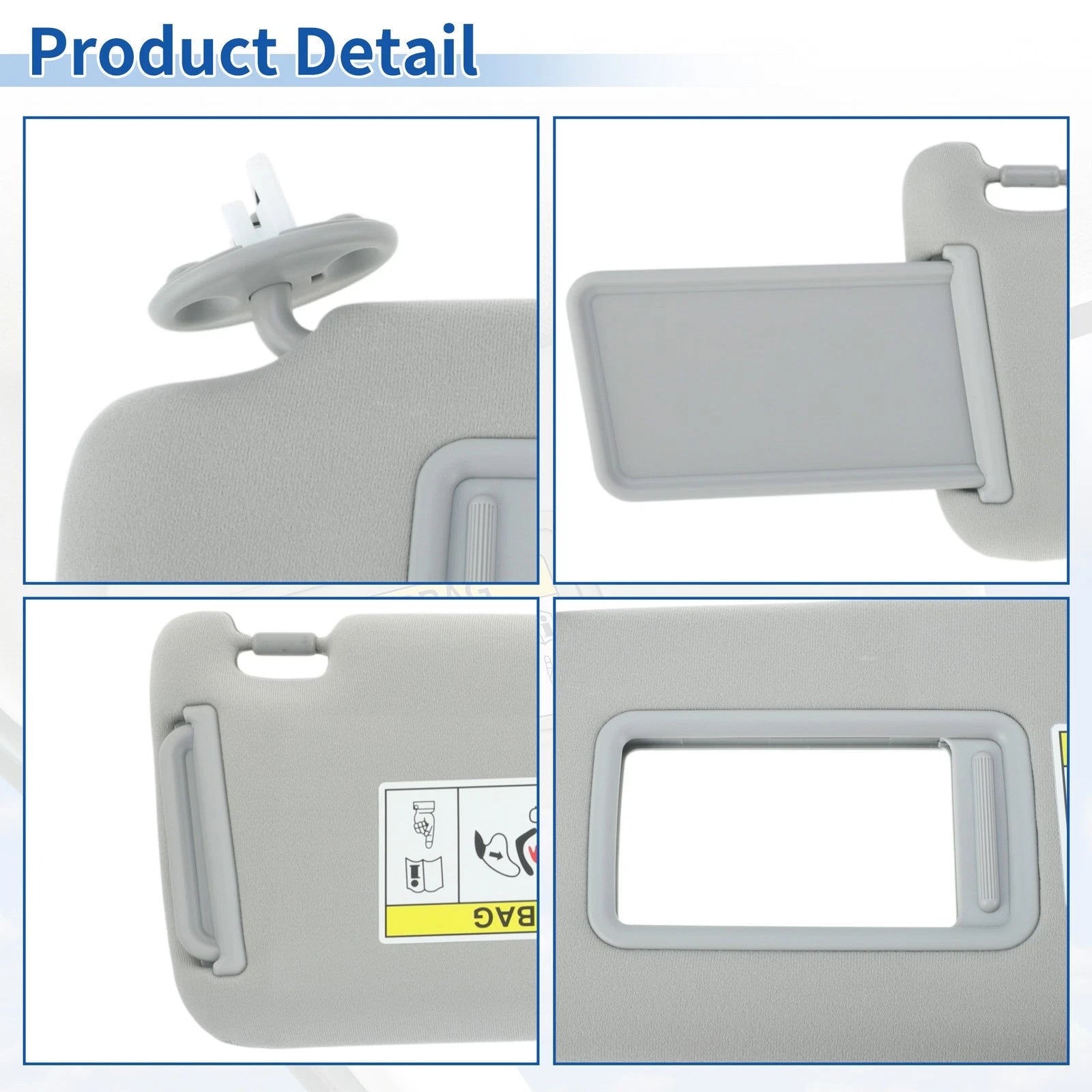 Left Side Sun Visor for Lexus GX460 (2010–2023) No. 74320-60D22-A0 Gray