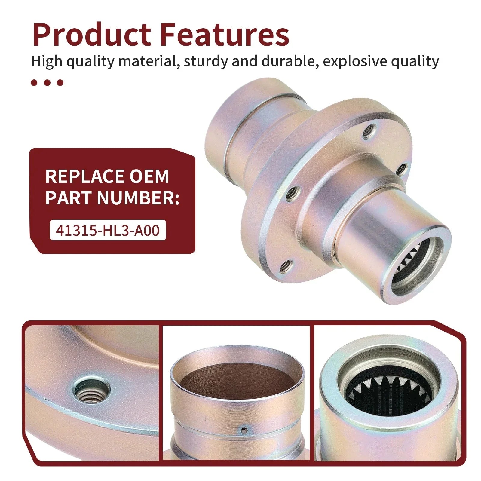 Rear Drive Shaft Differential Coupler for Honda Pioneer 700 (2014–2024)