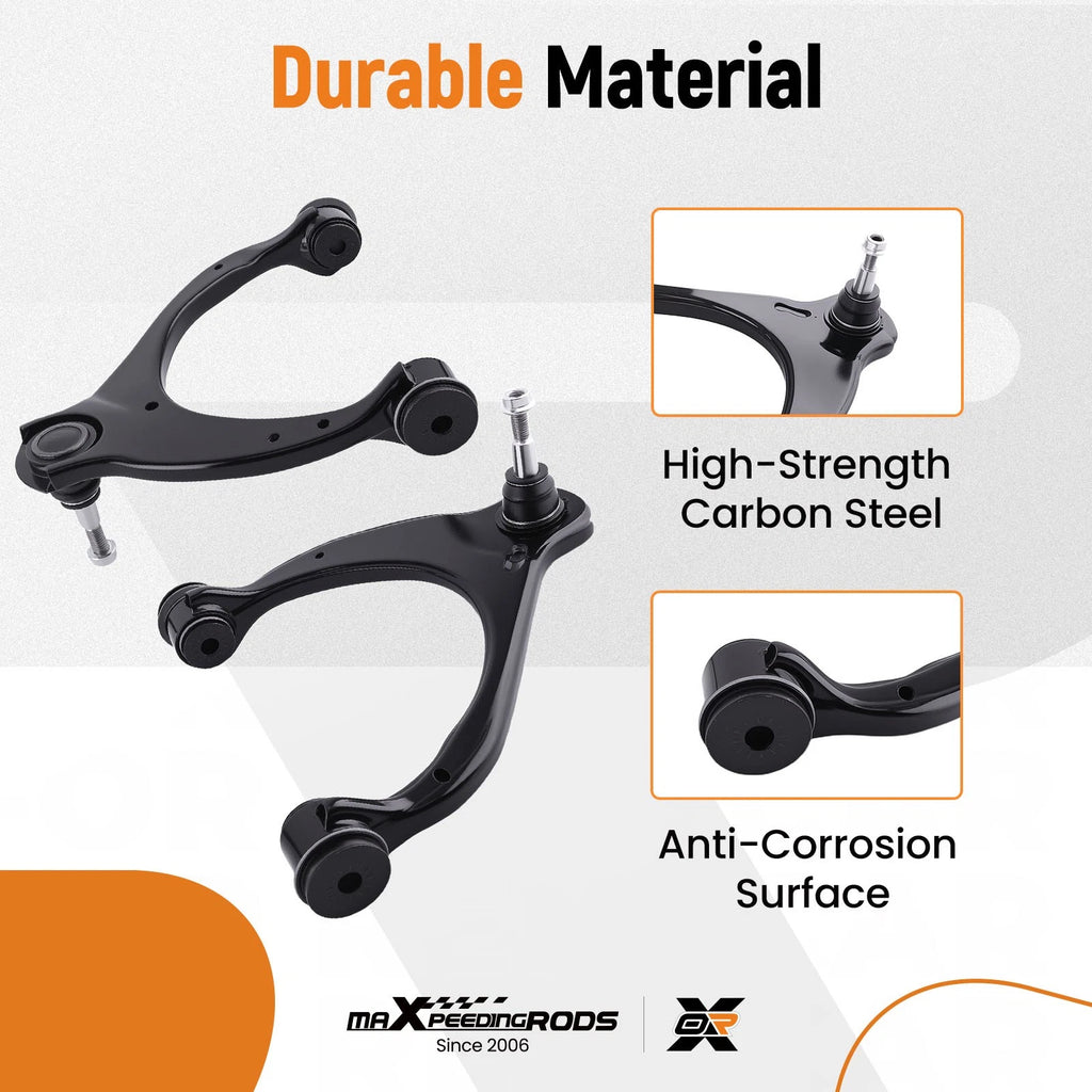 Front Upper Control Arms with Ball Joints and Tie Rods for Chevy Silverado 1500 (2014-2018)