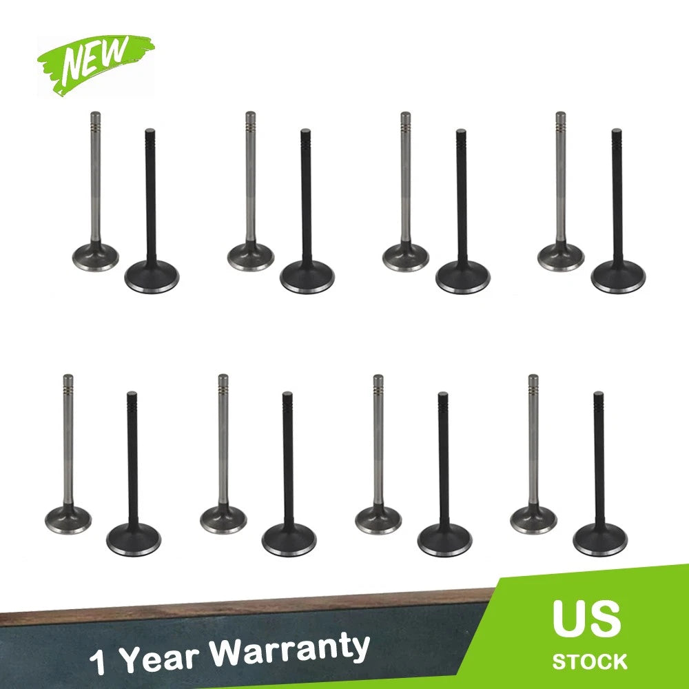 Set of 16 Engine Valves for GM Aura ECOTEC 2.0L 2.2L 2.4L (YYYY–YYYY)