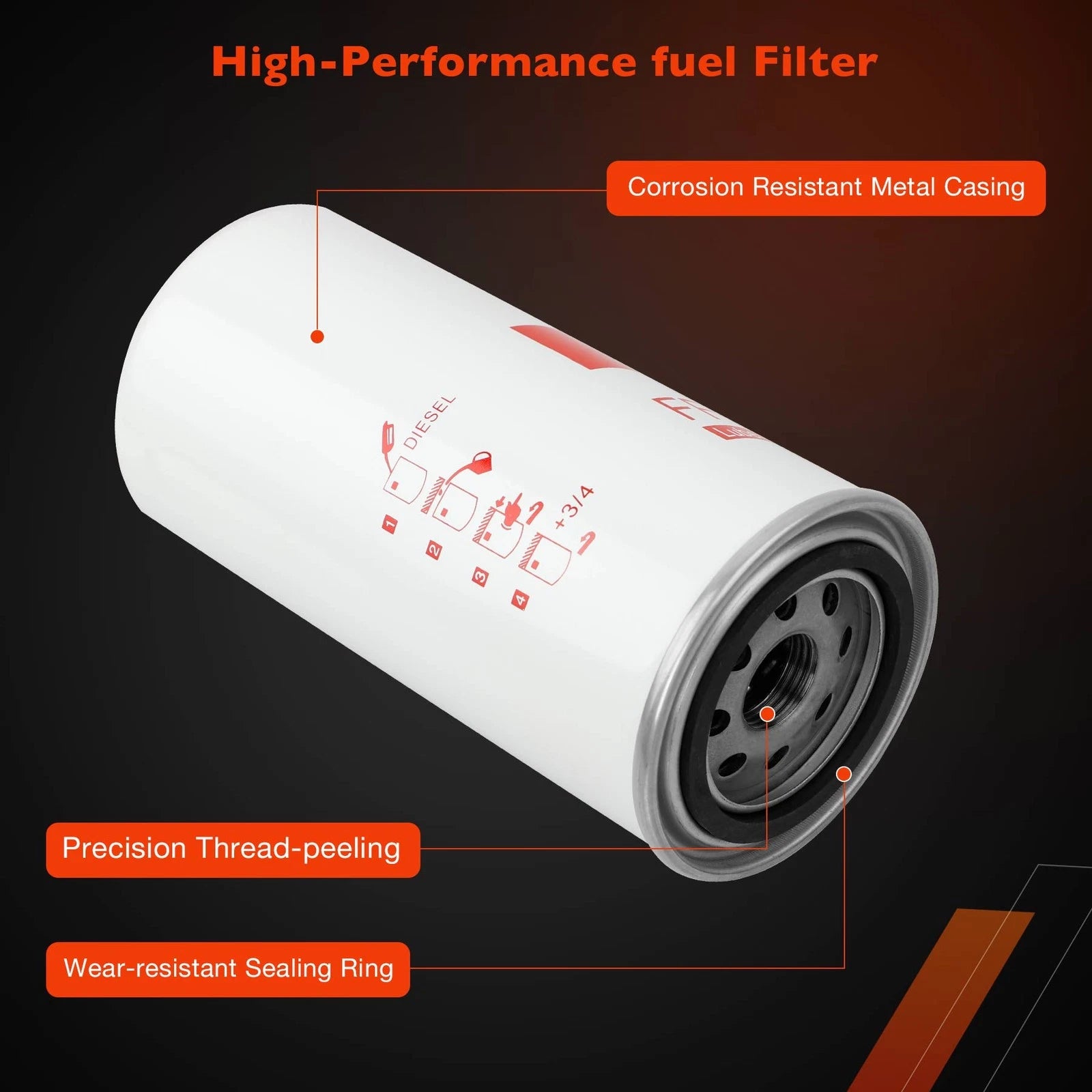2X FF5324 Fuel Filters for Caterpillar CAT Freightliner C7 C9