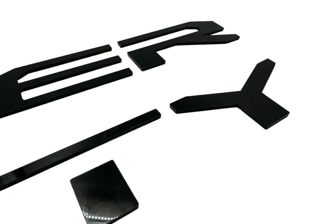 Hood Inserts Gloss Black Lettered for 2023-2025 Ford Super Duty