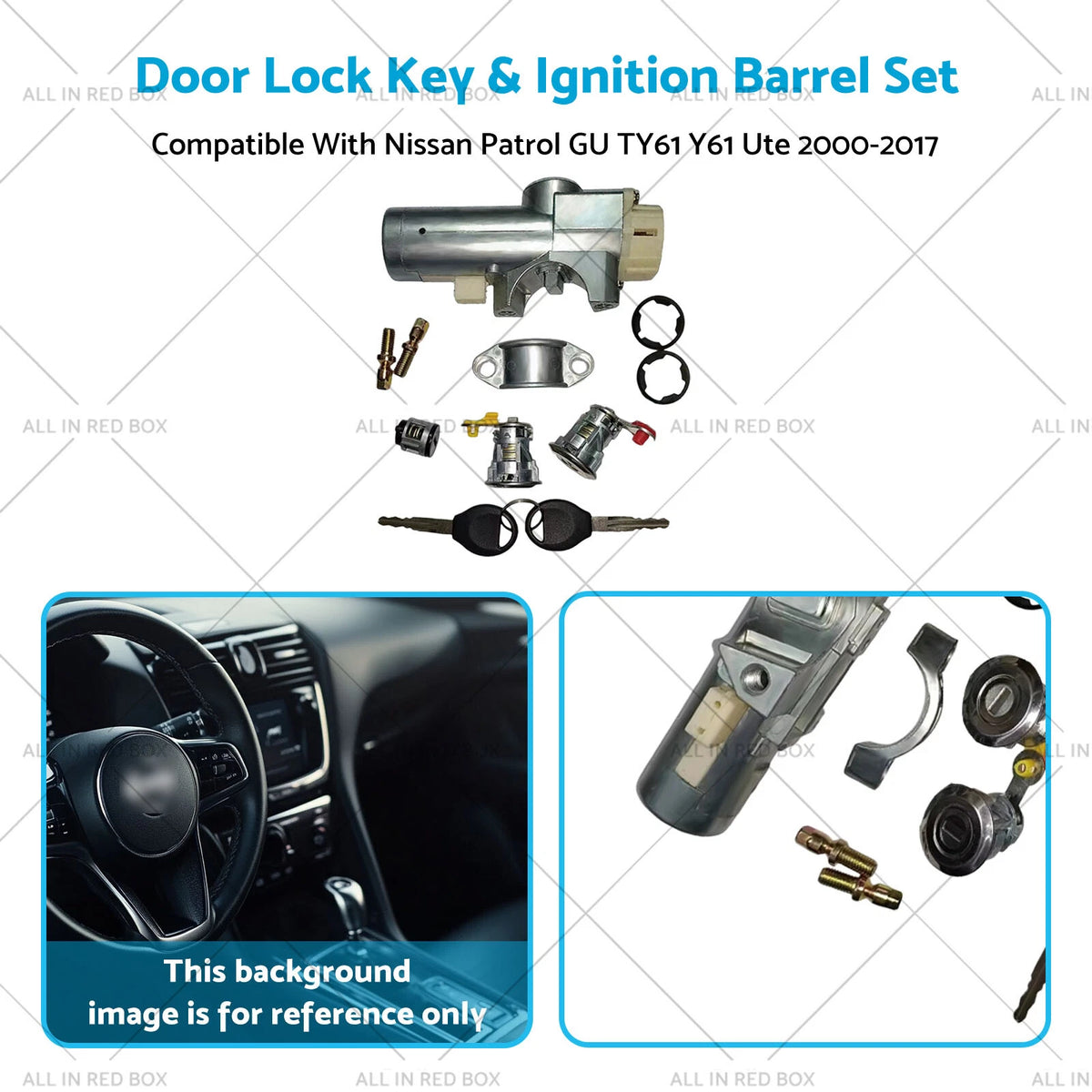 Door Lock Key Ignition Barrel Set for Nissan Patrol GU Y61 (2000–2017)