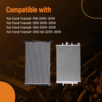 Radiator & AC Condenser for Ford Transit 150/250/350 HD (2015–2019) CU13454