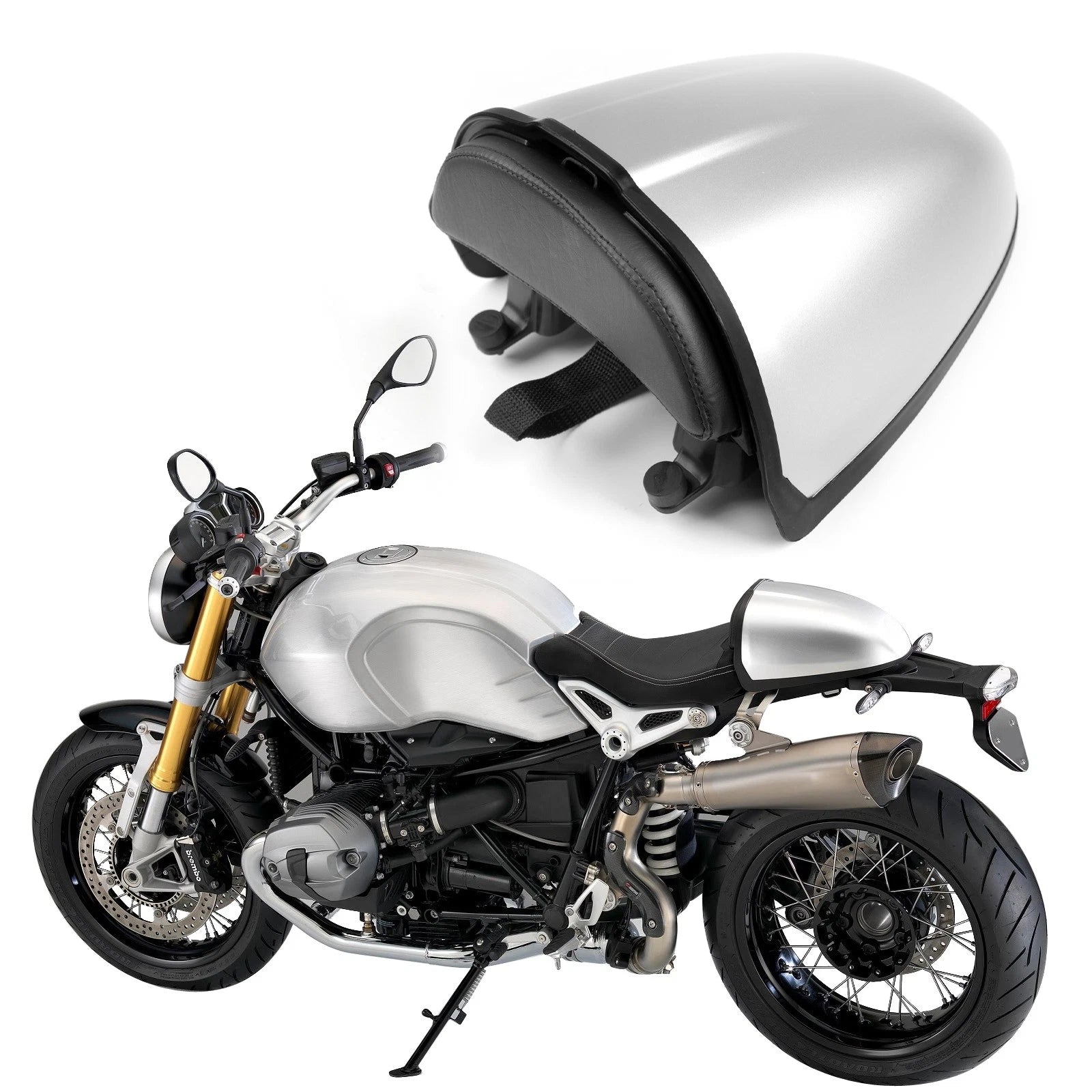 ABS Plastic Seat Cover Cowl Fairing for BMW R 1200R NINE TR9T (2014–2021) Silver