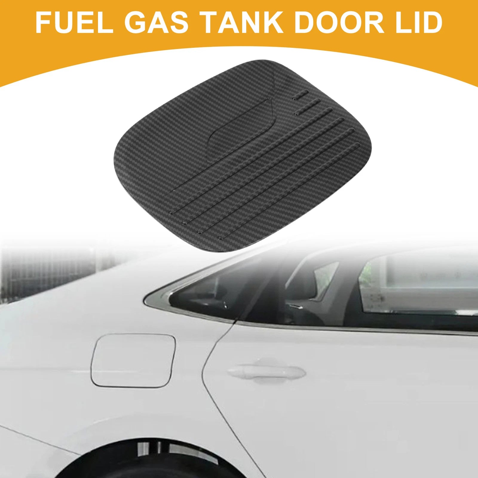 Fuel Tank Door Cap for Ford Explorer (2020–2025) Carbon Fiber Black