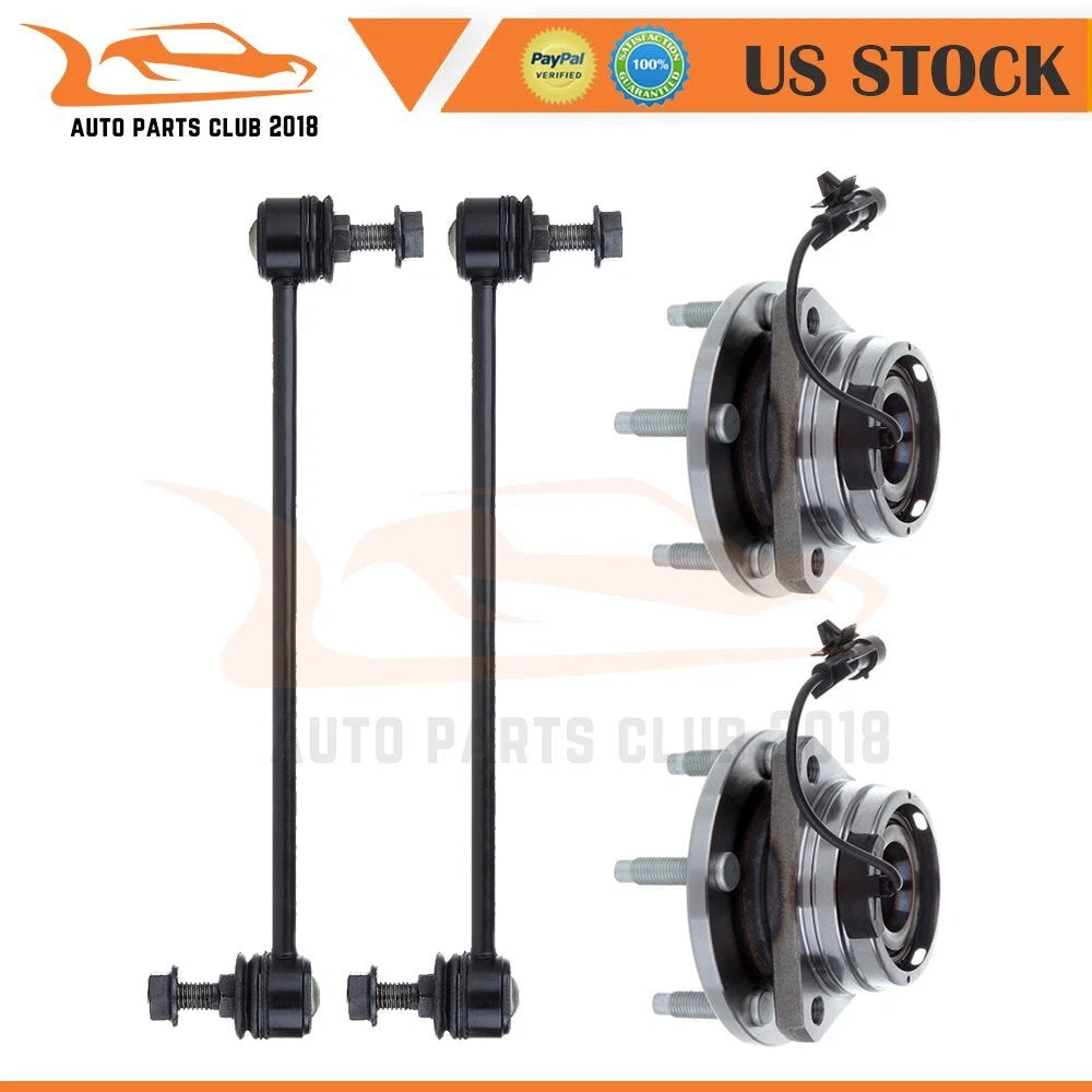 Set of 4 Front Wheel Bearing Hub Sway Bar Links for Chevy Malibu 2004–2007