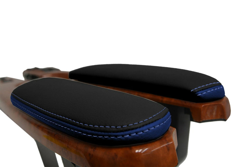 Leather Door Panel Armrest Cover for Toyota Sienna (2005–2010) Black & Blue