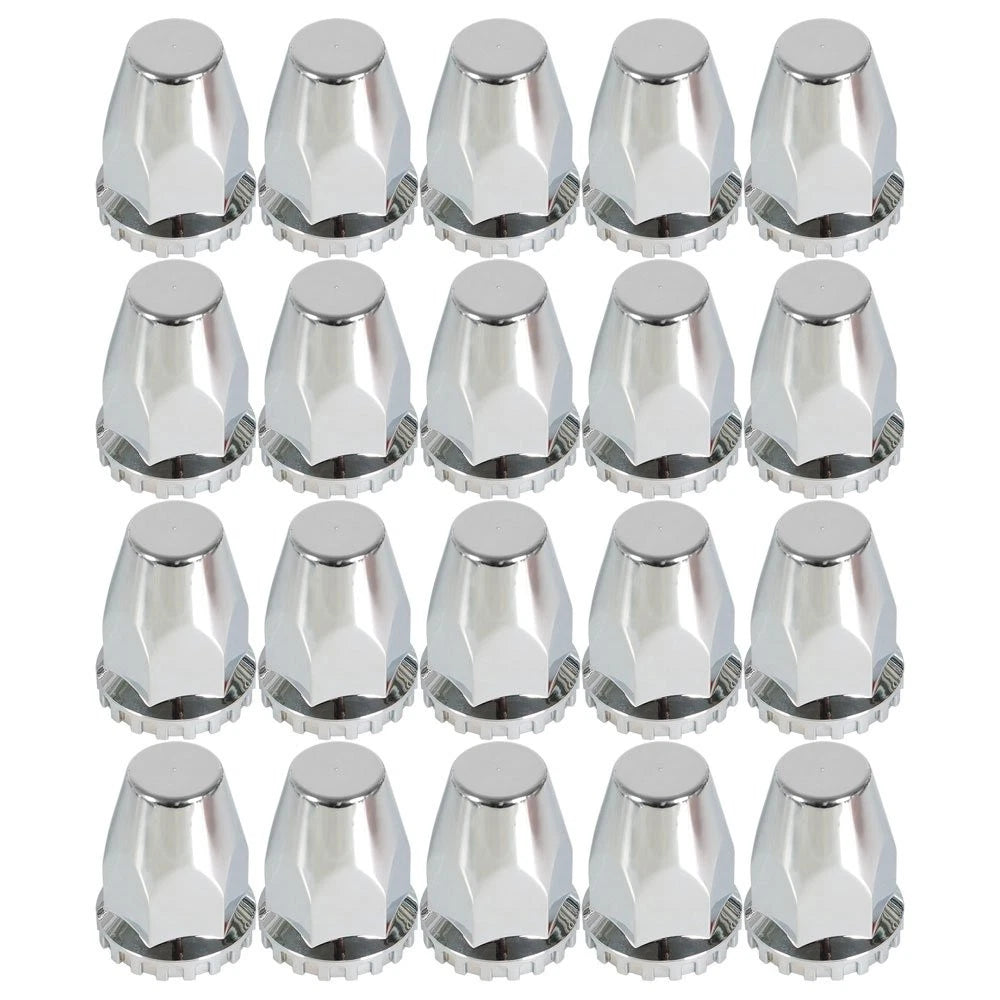 Set of 2 Chrome Wheel Axle Hub Covers for Semi (33MM)
