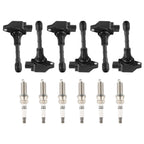 Set of 6 Ignition Coils & Spark Plugs for Infiniti FX35 V6 3.5L (2009–2012) UF550