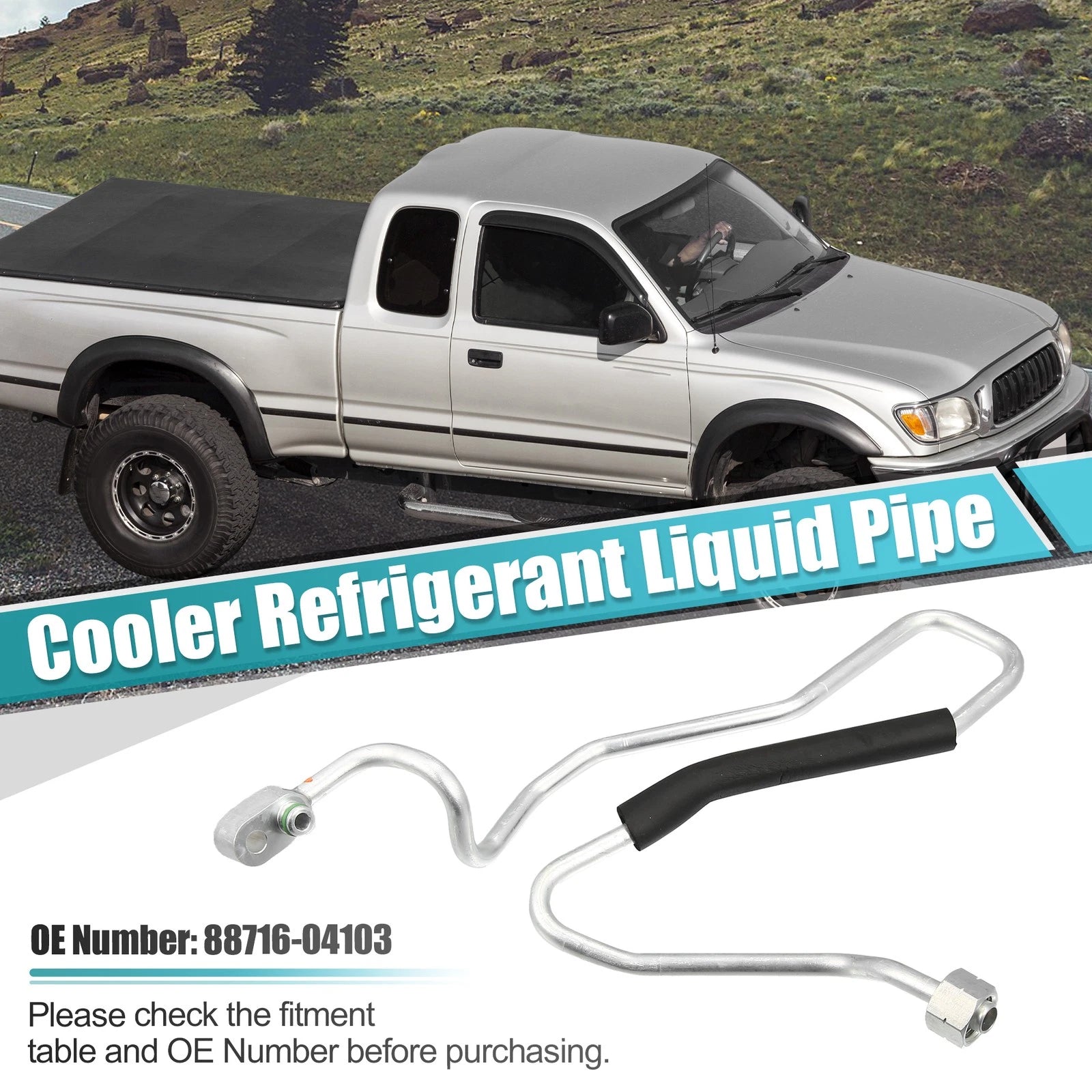 A/C Hose Pipe Cooler for Toyota (88716-04103) Rubber Black