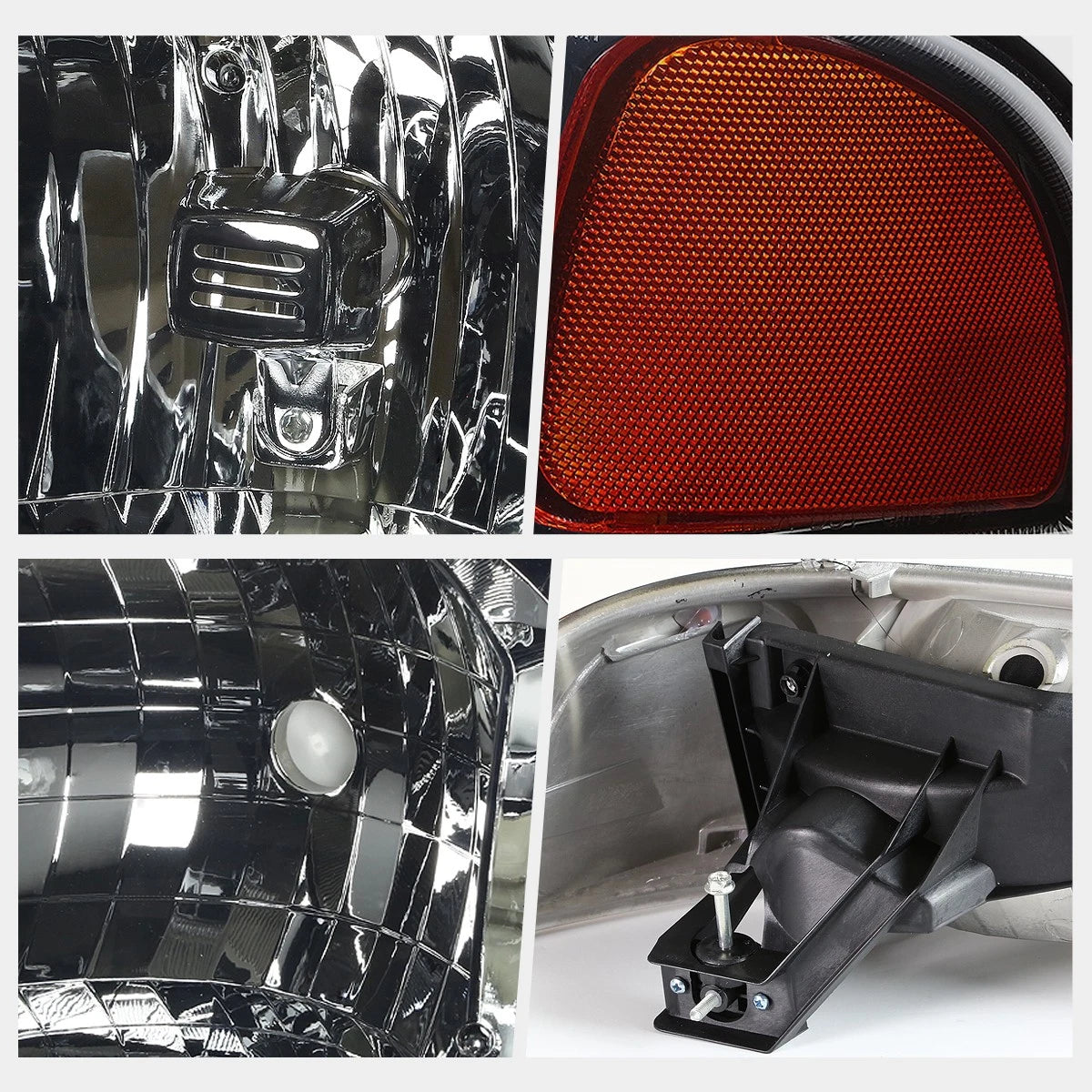 Smoked Housing Bumper Headlight Amber Corner Lamps for Sierra/Yukon (1999–2007)