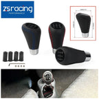 5 Speed Manual Gear Shift Knob Lever for Universal Fit (Black Leather)