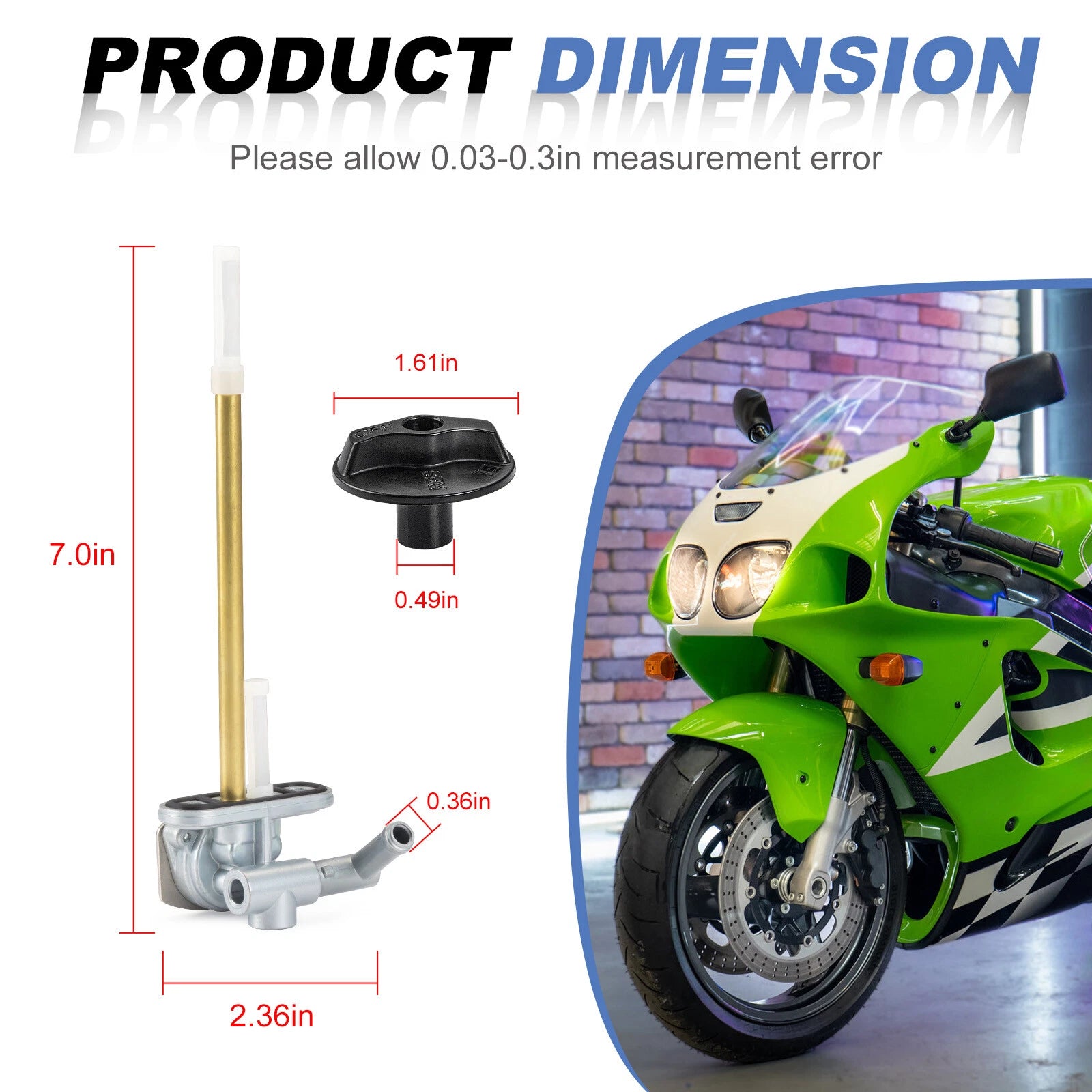 Fuel Tank Petcock Valve for Kawasaki Ninja ZX7R ZX7RR ZX750P ZX750N (1996-2003)