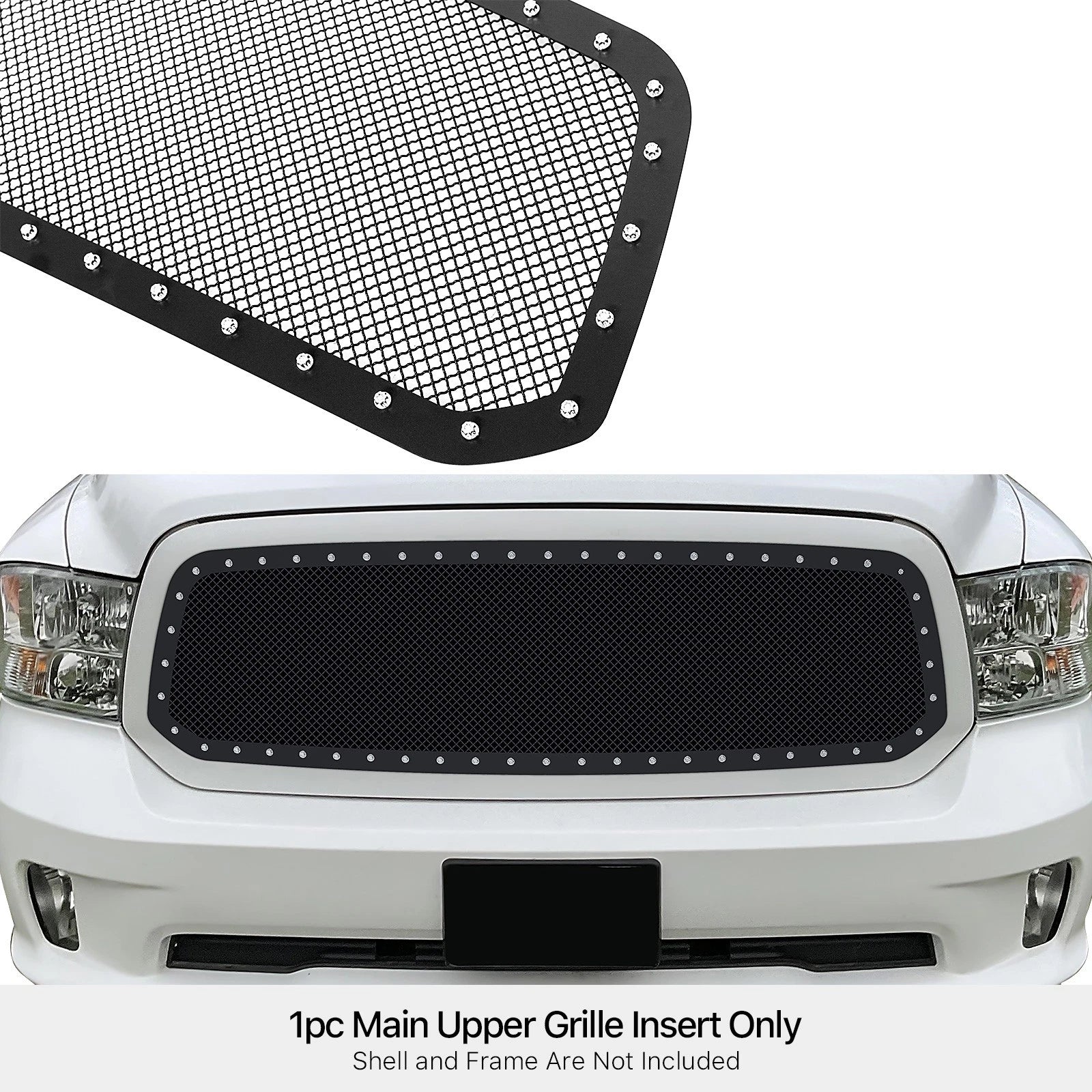Upper Black Mesh Rivet Grille for Ram 1500 (2013-2021)