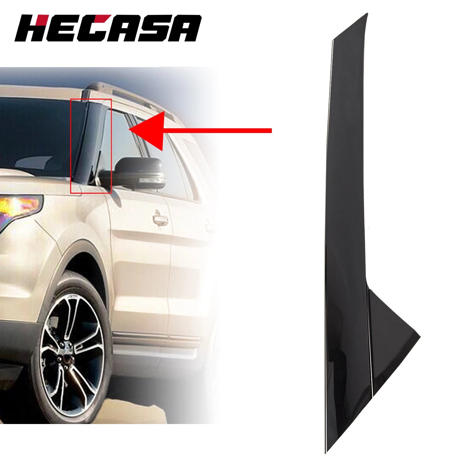 Windshield Outer Trim Molding Pillar Left for Ford Explorer (2011–2019)