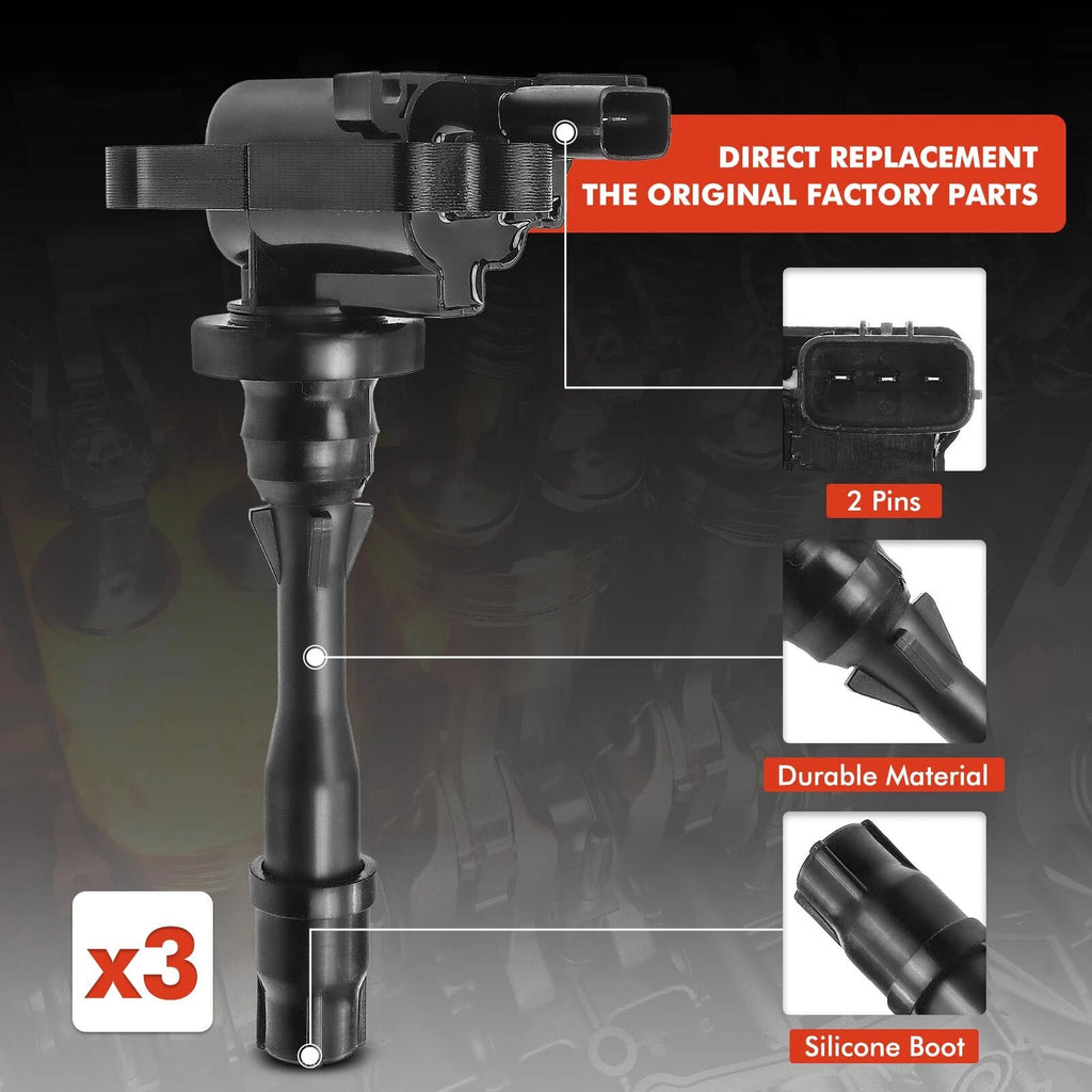 3X Ignition Coil & 3X Iridium Spark Plug for Mitsubishi Montero (2003-2006)