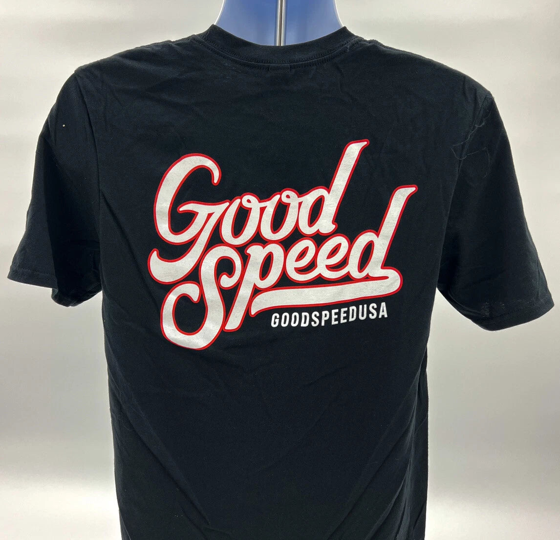 GoodSpeed Black T-Shirt with Red and White Logo for Men and Women