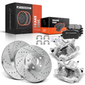 Front Drilled Brake Rotor, Pad & Caliper for Toyota Corolla Matrix (2003–2008)