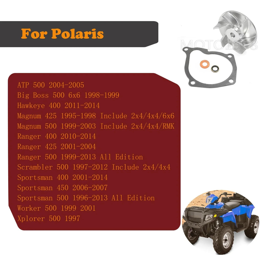 Water Pump ImpellerGasket Seal Kit for Polaris Sportsman 400/450/500 (2003–2009)