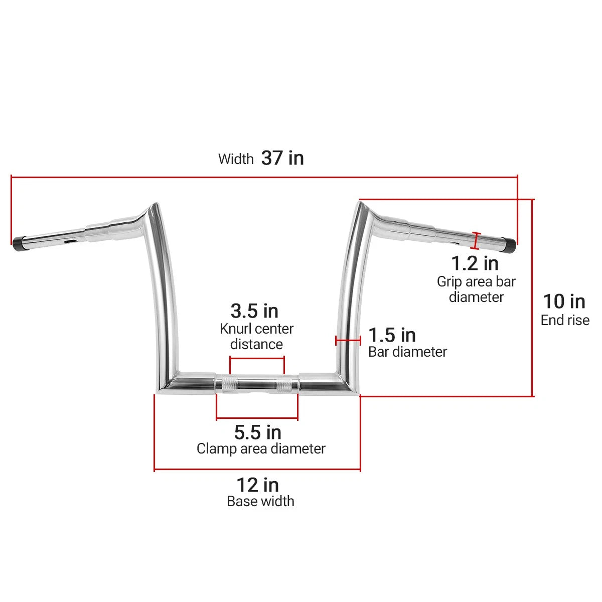 Chrome 10" Rise Ape Hanger Handlebar for Harley Road Glide (2015–2023)