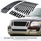 Stainless Black Billet Grill Insert Combo for Ford Explorer Sport Trac (2007-2010)