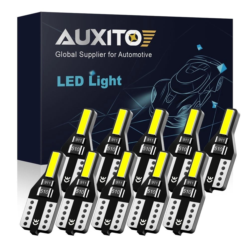 2X T10 LED License Plate Light Bulbs for AUXITO (6000K, 168, 2825, 194)