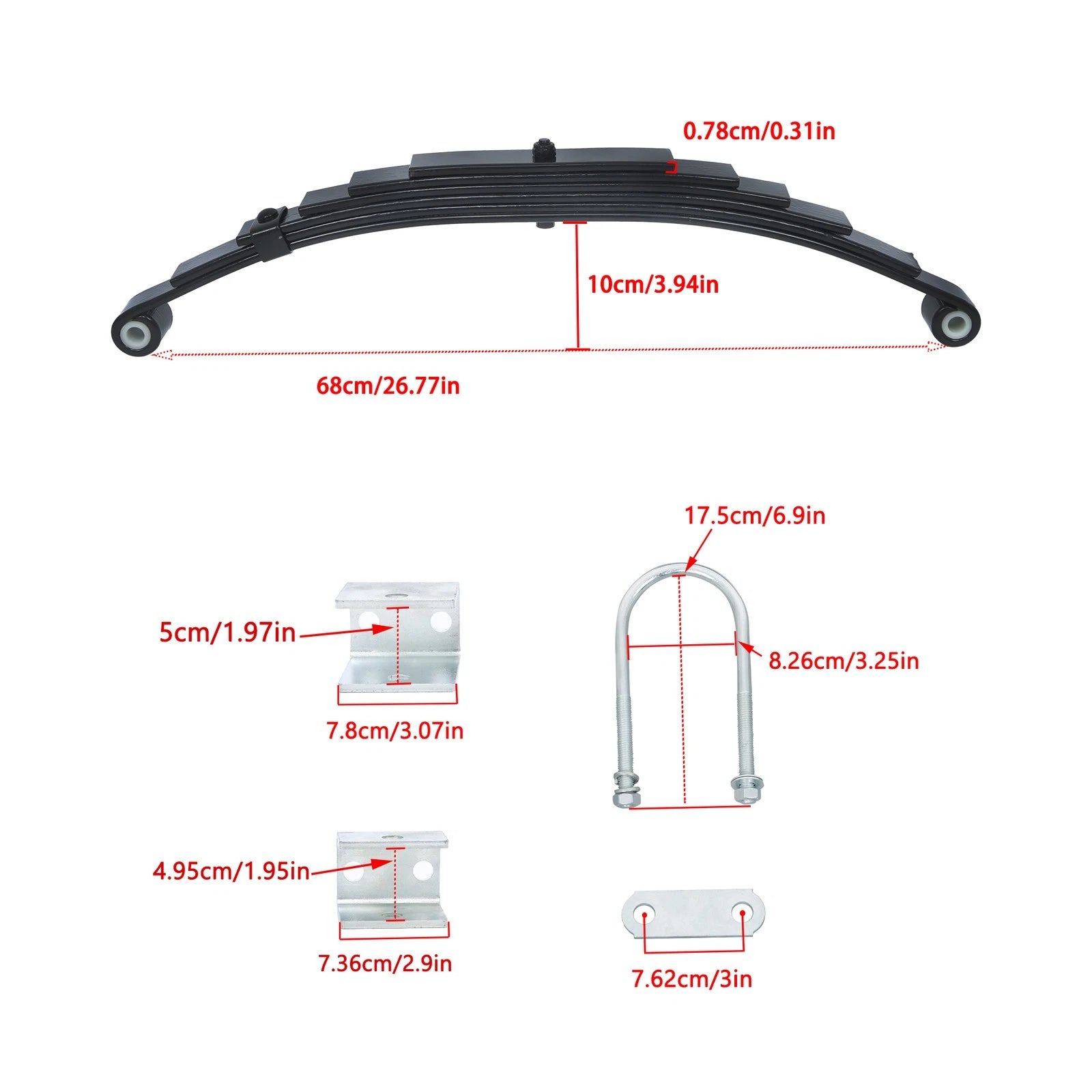 6 Leaf Double Eye Hanger Kit for 7000lbs Trailer Suspension (Tandem Axle)