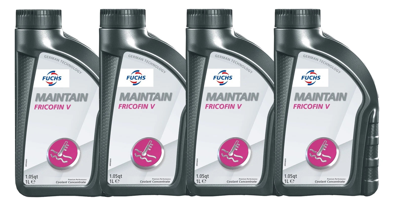 Set of 4 Fuchs MAINTAIN FRICOFIN V Engine Coolant 1L for Audi Volkswagen