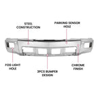 Front Bumper Face Bar for Chevy Silverado 1500 (2014–2015) with Sensor & Fog Holes