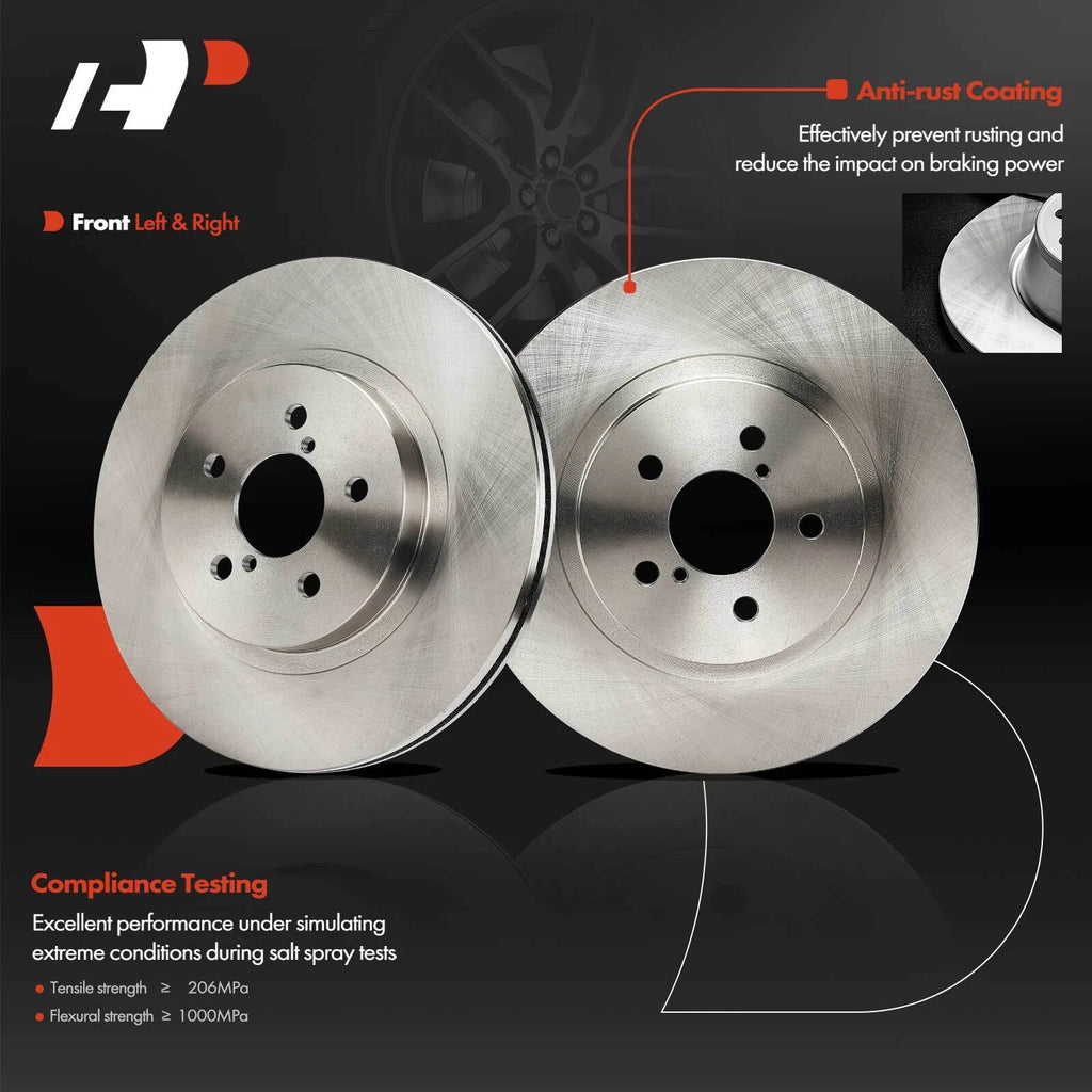 Set of 2 Front Disc Brake Rotors for Subaru Impreza (2017–2023) Crosstrek (2018–2023)