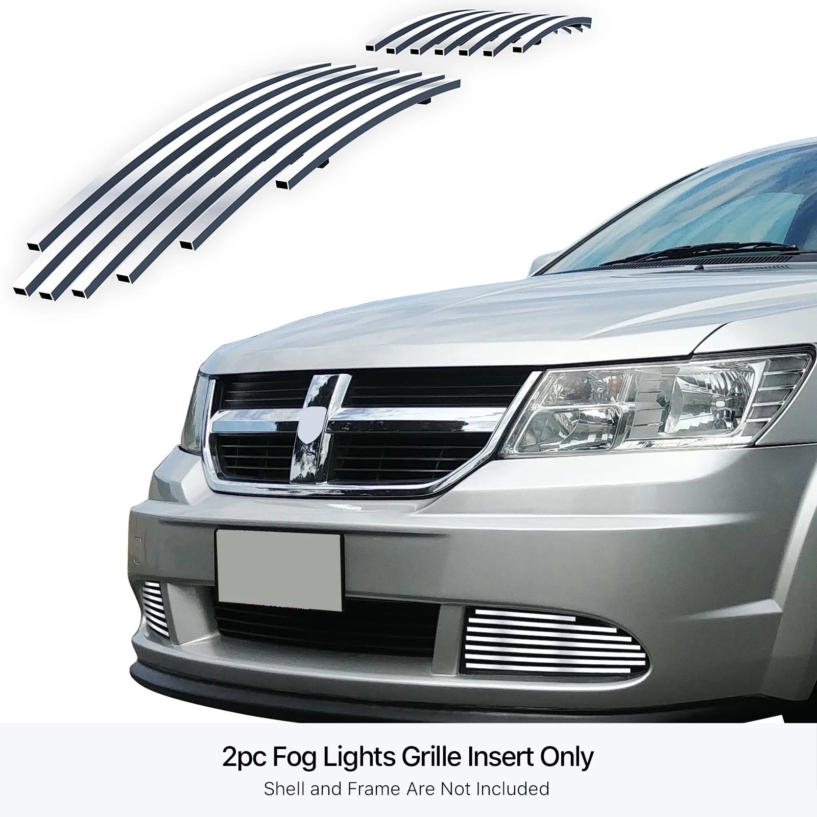 Fog Light Cover for Dodge Journey (2011-2020) Stainless Chrome Grille