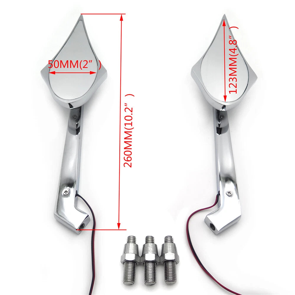 LED Turn Signal Spike Diamond Mirror for Yamaha Cruiser Royal Star (All Years)