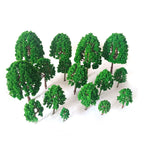 Set of 32 Mixed Model Trees for Railroad Train Diorama Landscape