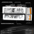LED Headlight + Signal + Amber Corner Lamp for GMC C/K 1500-3500 (1994–2000)