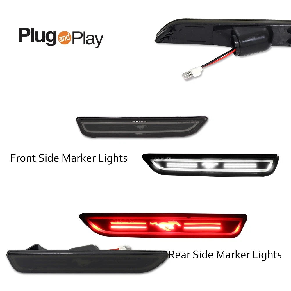 Smoked LED Side Marker Lights for Ford Mustang (2010–2014)