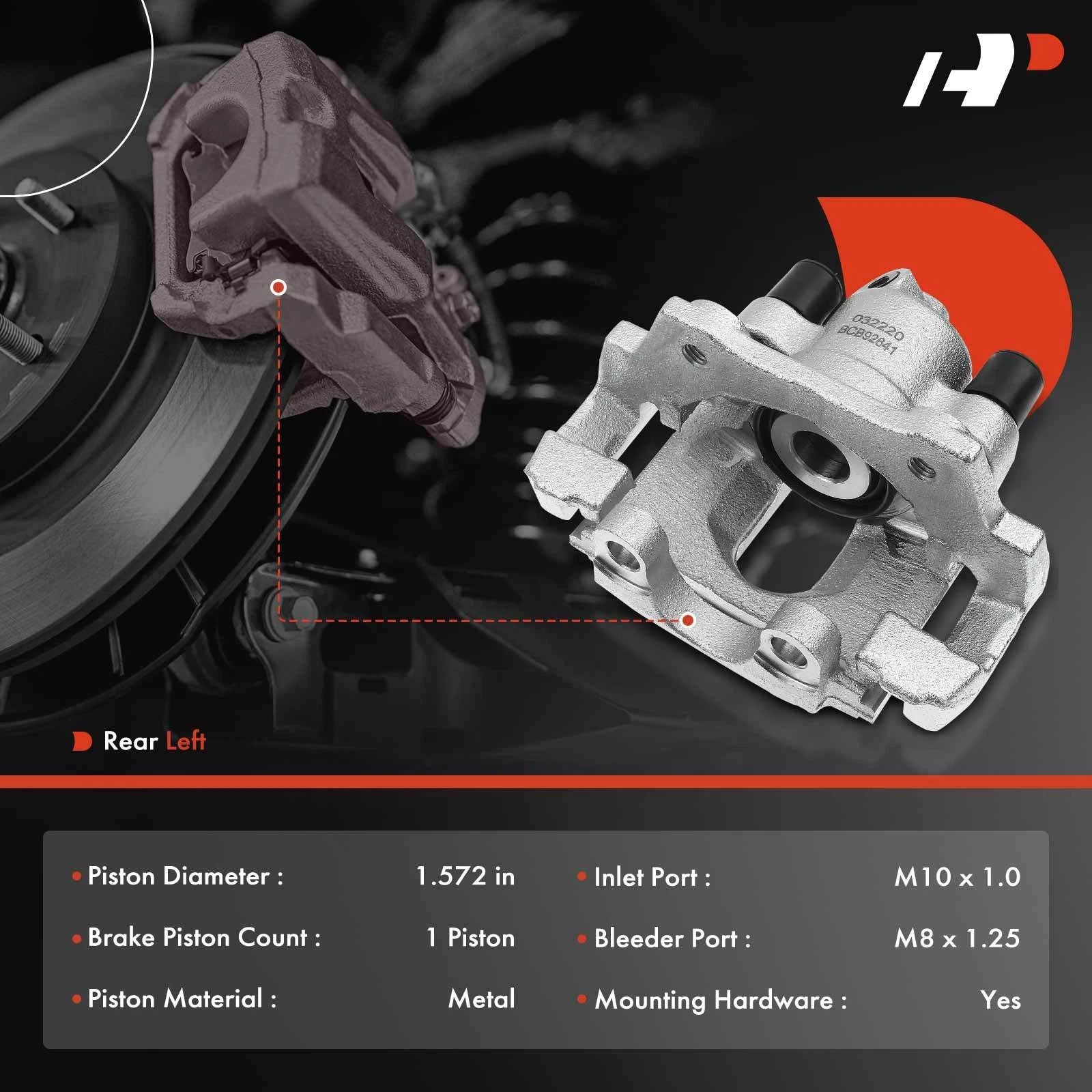 Rear Driver Side Brake Caliper with Bracket for BMW E46 323i (1998-2000)