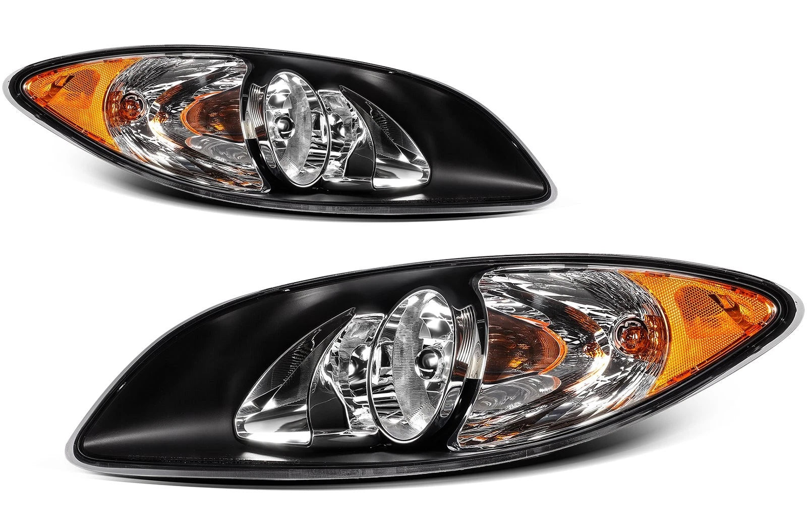 2Pcs Black Halogen Headlights for International Prostar (2008–2016)