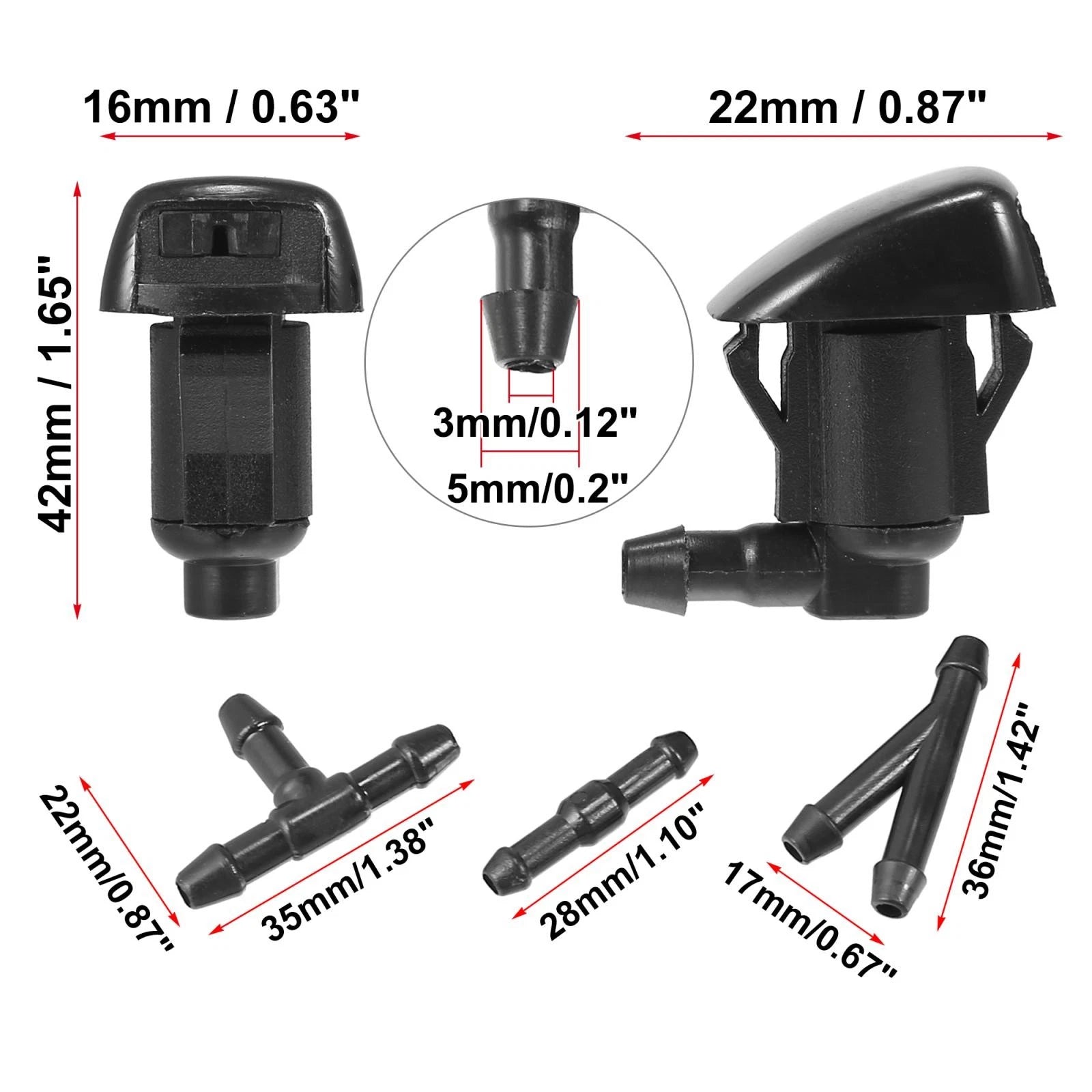 Set of 4 Front Windshield Washer Nozzles for Toyota Solara (2000–2008) 85381-AE020