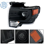HID Projector Headlight Assembly for Ford F-150 (2013-2014) Black Trim
