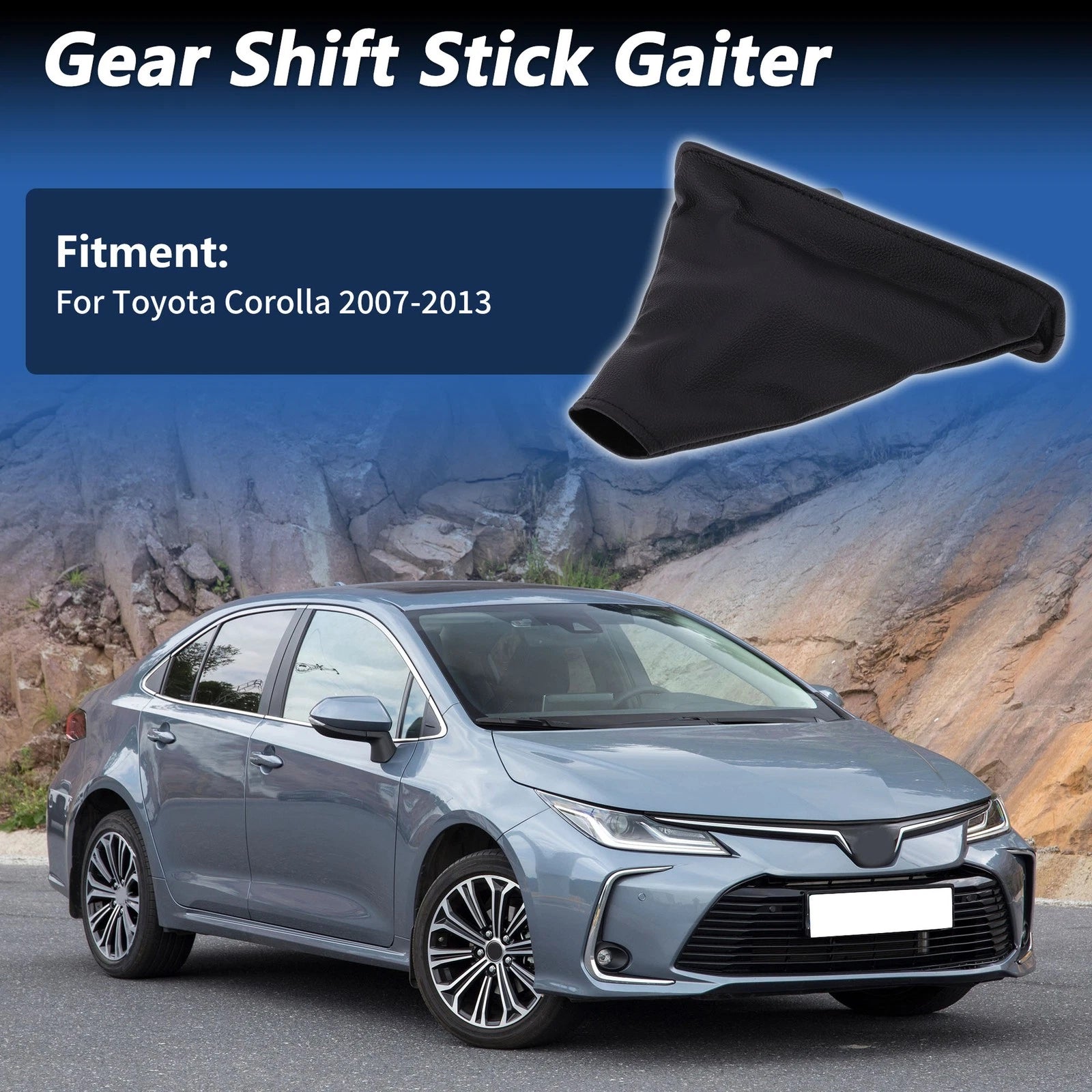 Gear Shift Stick Gaiter for Toyota Corolla (2007–2013) Faux Leather Black
